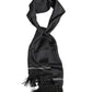 Black White Polka Dot Fringes Foulard Scarf