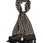 Brown Skulls Print Fringes Foulard Scarf