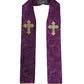 Purple Silk Fringes Cross Men Foulard Scarf