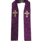 Purple Silk Fringes Cross Men Foulard Scarf