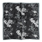 Black Floral Silk Square Foulard Scarf