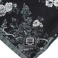Black Floral Silk Square Foulard Scarf