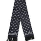 Black Silk Crown Fringes Men Foulard Scarf