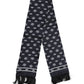 Black Silk Crown Fringes Men Foulard Scarf