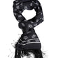 Black Silk Crown Fringes Men Foulard Scarf
