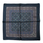 Blue Printed Silk Square Men Foulard Scarf