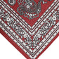 Red Floral Cotton Square Foulard Scarf