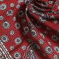 Red Floral Cotton Square Foulard Scarf