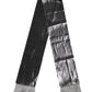 Metallic Gray Silk Fringes Foulard Scarf