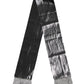 Metallic Gray Silk Fringes Foulard Scarf