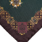 Green Medals Silk Square Foulard Scarf