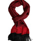 Red Dotted Silk Fringes Men Foulard Scarf