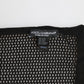 Black Patterned Cotton Square Foulard Scarf