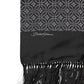 Black Patterned Fringes Men Foulard Scarf