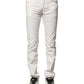 White Cotton Skinny Men Denim Jeans