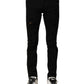Black Cotton Logo Plaque Slim Denim Jeans