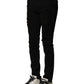 Black Cotton Logo Plaque Slim Denim Jeans