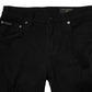 Black Cotton Logo Plaque Slim Denim Jeans