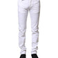 White Cotton Skinny Men Denim Jeans