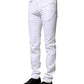 White Cotton Skinny Men Denim Jeans