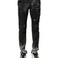 Black Washed Embellished Skinny Denim Jeans