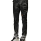 Black Washed Embellished Skinny Denim Jeans