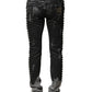 Black Washed Embellished Skinny Denim Jeans