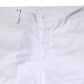 White Cotton Straight Logo Men Pants