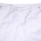 White Cotton Straight Logo Men Pants