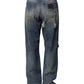 Blue Cotton Tattered Men Denim Jeans