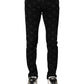 Black Cotton DG Logo Skinny Men Denim Jeans