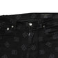 Black Cotton DG Logo Skinny Men Denim Jeans