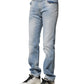 Light Blue Washed Straight Fit Denim Jeans