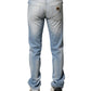 Light Blue Washed Straight Fit Denim Jeans