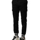 Black Cotton Cargo Joggers Men Pants