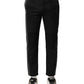 Black Gray Cotton Tapered Men Pants