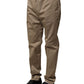 Brown Cotton Tapered Men Formal Pants