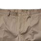 Brown Cotton Tapered Men Formal Pants