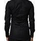 Black Cotton GOLD Long Sleeves Dress Shirt