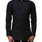 Black Cotton GOLD Long Sleeves Dress Shirt