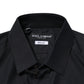 Black Cotton GOLD Long Sleeves Dress Shirt
