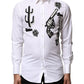 White GOLD Embroidery Detailed Dress Shirt