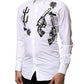 White GOLD Embroidery Detailed Dress Shirt