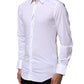 White Cotton GOLD Long Sleeves Dress Shirt