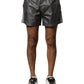 Gray Polyester Mid Waist Casual Bermuda Shorts