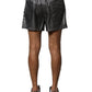 Gray Polyester Mid Waist Casual Bermuda Shorts