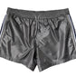Gray Polyester Mid Waist Casual Bermuda Shorts