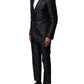 Black Jacquard 3 Piece Single Breasted Suit