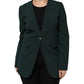 Green Single Breasted One Button Coat Jacket