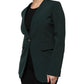 Green Single Breasted One Button Coat Jacket